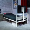XROCKER Gaming Single Bed 90x190cm with TV Mount Metal White