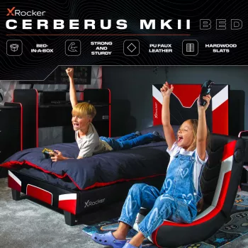 XROCKER Gaming & Racing Single Bed 90x190cm Red Faux Leather