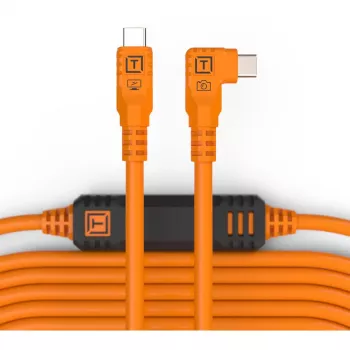 Cablu Tether Tools TetherPro USB-C la USB-C Right Angle Orange 9,4 m