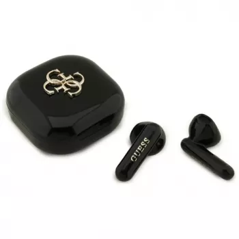 Căști True Wireless Stereo Bluetooth Guess 4G Metal Logo cu carcasă de încărcare (negre)