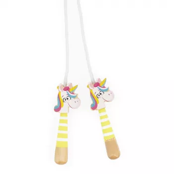Cord elastic Janod Applepop Unicorn cu mânere din lemn 3+