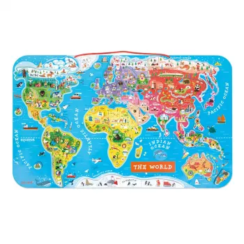Puzzle magnetic Janod Harta lumii