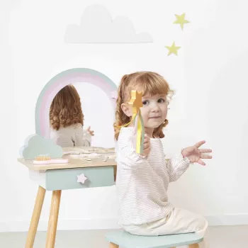 Măsuță de machiaj mare din lemn Janod cu accesorii Unicorn 3+