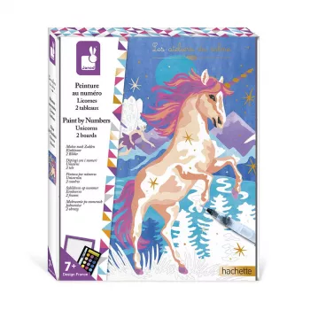Set de pictură după numere Janod Unicorns 2 planșe