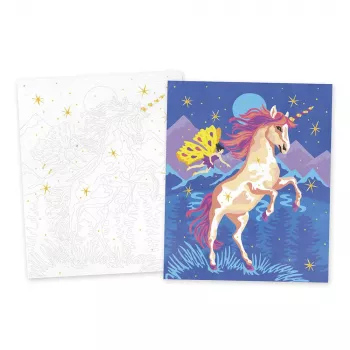 Set de pictură după numere Janod Unicorns 2 planșe