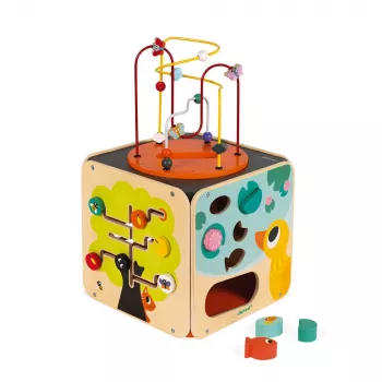 Janod Cub mare educativ cu labirint de mărgele J08256
