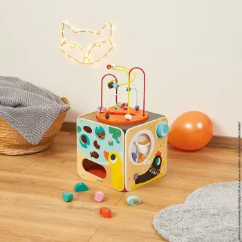 Janod Cub mare educativ cu labirint de mărgele J08256