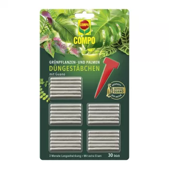 Bețișoare de îngrășământ pentru plante verzi și palmieri COMPO, 30 buc.