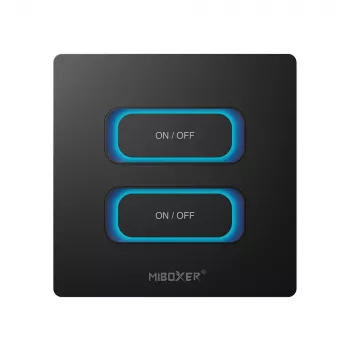 MIBOXER ESW2B Întrerupător inteligent 2 canale cu telecomandă LED, WiFi și senzor de mișcare 2,4GHz și dimmer