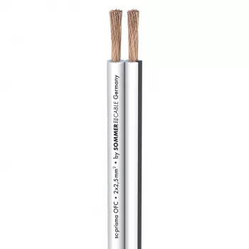 Cablu de difuzor Sommer Cable SC-Prisma, 2 x 2,50 mm², PVC 9,1 x 4,3 mm, alb (401-0250-WS)