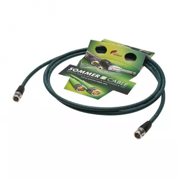 Cablu video patch UHD Sommer Cable SC-Vector PLUS 1.2/4.8 DZ, mufă BNC tată la mufă BNC tată, NEUTRIK, verde, 10 m (DZGR-1000-GN-SW)