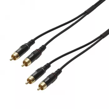 Cablu stereo RCA Sommer Cable SC-Onyx 2025 MKII, nesimetric, 2 x 1 x 0,25 mm², 2x mufe RCA la 2x mufe RCA, HICON, negru, 2,5 m (ON81-0250-SW)