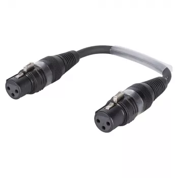 Cablu adaptor Sommer Cable, mufă mamă XLR cu 3 pini la mufă mamă XLR cu 3 pini, HICON, negru, 0,15 m (SGHZU0015-SW)