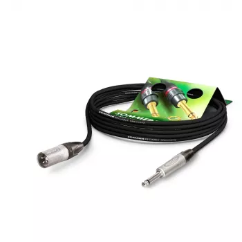 Cablu de microfon Sommer Cable Stage 22 Highflex, 2 x 0,22 mm², conector XLR tată 3 pini la conector jack mono 6,3 mm, NEUTRIK, negru, 1 m (SG75-0100-SW)