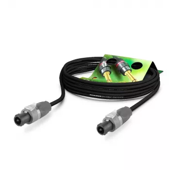 Cablu de difuzor Sommer Cable Meridian, 2 x 2,50 mm², speakON 2 pini la speakON 2 pini, NEUTRIK, negru, 20 m (ME25-225-2000-SW)