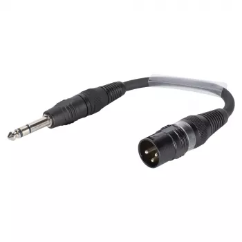 Cablu adaptor Sommer Cable, mufă jack stereo 6,3 mm la mufă XLR cu 3 pini, negru, 0,15 m (SGFDU0015-SW)