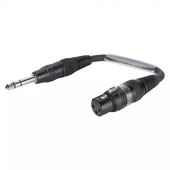 Cablu adaptor Sommer Cable, mufă jack stereo 6,3 mm la mufă mamă XLR cu 3 pini, negru, 0,15 m (SGFGU0015-SW)