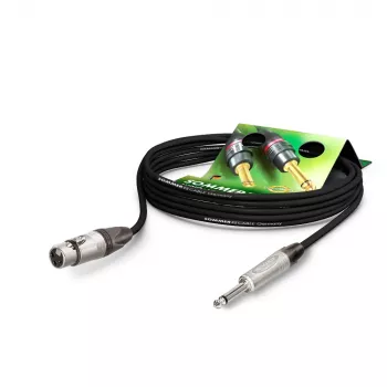 Cablu de microfon Sommer Cable Stage 22 Highflex, 2 x 0,22 mm², XLR mamă 3 pini la jack mono 6,3 mm, NEUTRIK, negru, 5 m (SG79-0500-SW)