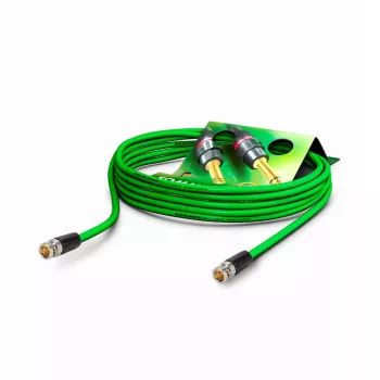 Cablu video patch 75 Ω Sommer Cable SC-Slimline (RCB), mufă BNC la mufă BNC, NEUTRIK, verde, 0,3 m (SNGR-0030-GN-SW)