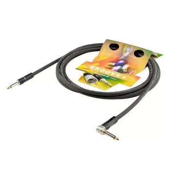 Cablu de instrument Sommer Cable SC-Spirit LLX, 1 x 0,38 mm², mufă jack mono 6,3 mm la mufă jack mono 6,3 mm 90° (NOISEFREE), HICON, negru, 3 m (LX3C-0300-SW)