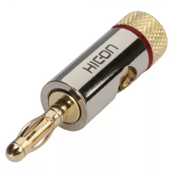 Mufă difuzor Sommer Cable HICON Banana Plug cu contact universal cu clemă și șurub, montaj pe cablu - roșu