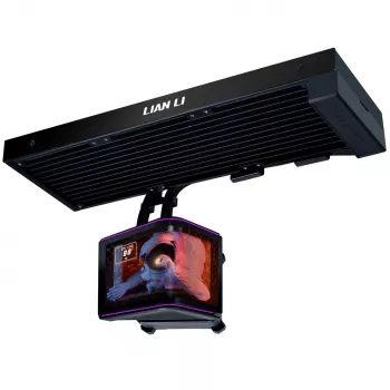 Lian Li HydroShift II OLED Curved 360 Fanless AiO Răcire cu lichid pentru CPU, 360 mm, display OLED - negru