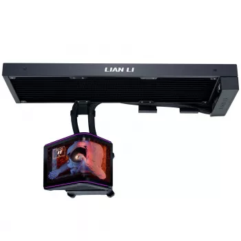 Lian Li HydroShift II OLED Curved 360 Fanless AiO Răcire cu lichid pentru CPU, 360 mm, display OLED - negru