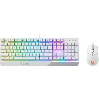 MSI Vigor GK30 Combo RGB Tastatură și mouse gaming (alb, layout FR)