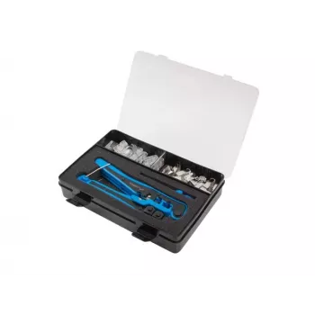Kit unelte de rețea LANBERG NT-0303 - clește de sertizare, dezizolator de cablu, 10x mufe RJ45 Cat.5e