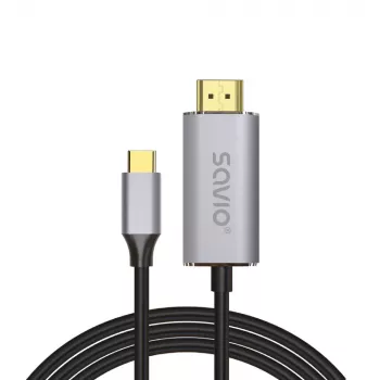 Cablu SAVIO USB-C la HDMI 2.0b 1m Argintiu CL-170