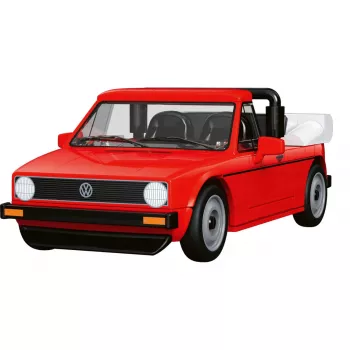 COBI 24660 Volkswagen Golf Cabriolet (1979-1993) Set de construcție, 1:35, roșu