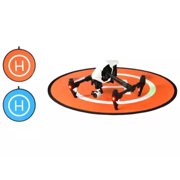 SUNNYLIFE Platformă de aterizare pentru dronă 75cm portocaliu/albastru nailon impermeabil pliabilă cu geantă de transport și țăruși de sol