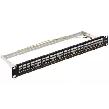DELTA ENERGY SYSTEMS (SWITZERLAND) AG Patch Panel Keystone PP-24/RJ-FX/6AC2 - 24 porturi Cat.6A FTP 1U negru