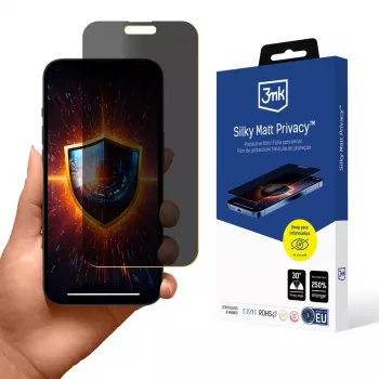 3MK Silky Matt Protector de ecran de confidențialitate pentru Apple iPhone 15 Pro Max