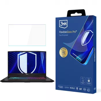 3MK PROTECTION FlexibleGlass Pro Folie de protecție ecran pentru laptop MSI Katana 17.3 inch (până la 19) - sticlă hibridă 0.3mm, duritate 7H, anti-amprentă, fără bule