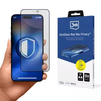 3MK HardGlass Matt Max Privacy protector de ecran pentru Apple iPhone 16 Pro