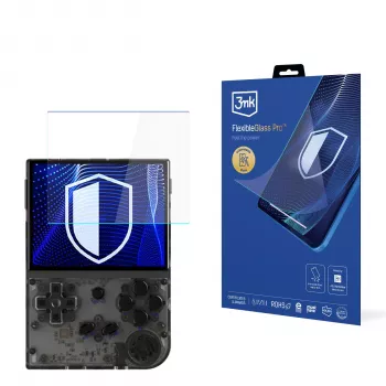 Folie de protecție ecran 3MK PROTECTION FlexibleGlass Pro pentru Anbernic RG35XX (3,5 inch) - sticlă hibridă 0,3 mm, duritate 7H, strat oleofob, fără bule