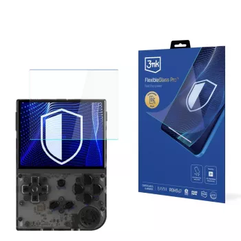 Folie de protecție ecran 3MK PROTECTION FlexibleGlass Pro pentru Anbernic RG35XX (3,5 inch) - sticlă hibridă 0,3 mm, duritate 7H, strat oleofob, fără bule