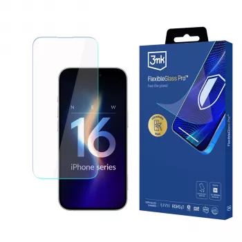 Folie de protecție ecran 3MK FlexibleGlass Pro din sticlă hibridă pentru Apple iPhone 16 Pro