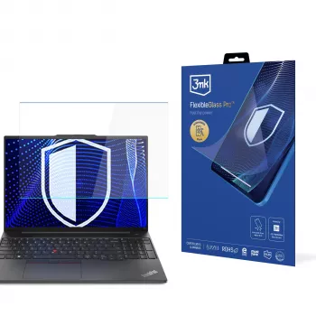 Folie de protecție ecran 3MK PROTECTION FlexibleGlass Pro pentru Lenovo ThinkPad E16 Gen 1/2/3 (16 inch, 16:10, sticlă hibridă, duritate 7H, 0,3 mm, anti-amprentă, fără bule)