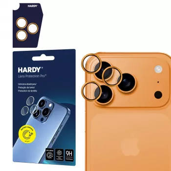 Protecție lentile cameră 3MK HARDY Lens Protection ProOrange pentru Apple iPhone 17 Pro / 17 Pro Max