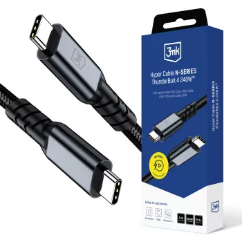 Cablu 3mk Hyper N-SERIES Thunderbolt 4 240W 40Gb/s 8K60Hz 48V/5A negru 1m