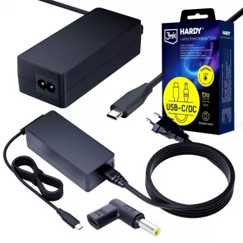 3MK PROTECTION 3mk HARDY® Adaptor laptop 65W pentru IBM/Lenovo/Asus/Toshiba/Acer/Compaq/HP/Dell 20V USB-C/DC 5,5x2,5mm