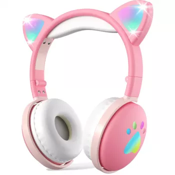Căști wireless pentru copii MOZOS KID DOG Roz