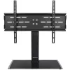 Suport universal de podea pentru televizor MOZOS TS1, 32-65 inch, bază din sticlă călită, coloană din oțel, negru, reglabil pe înălțime, VESA până la 600x400, max. 40 kg