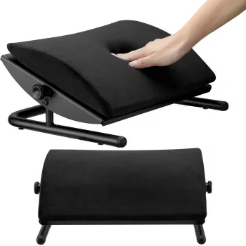 Suport ergonomic pentru picioare MOZOS FS3, negru, înălțime reglabilă 110-170 mm, înclinare până la 30°, suprafață antiderapantă