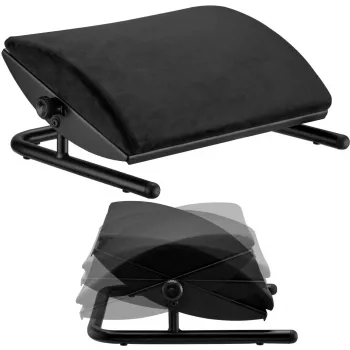 Suport ergonomic pentru picioare MOZOS FS3, negru, înălțime reglabilă 110-170 mm, înclinare până la 30°, suprafață antiderapantă