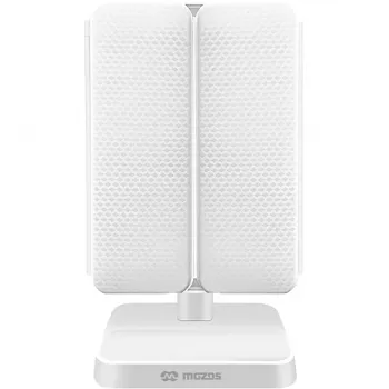 Oglindă de machiaj LED MOZOS ML10X cu mărire 10x, 3 moduri de culoare, reglare continuă a intensității, rotire 360°, reîncărcabilă USB-C, albă
