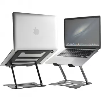 Suport ergonomic pentru laptop MOZOS N2-BK - negru, înălțime reglabilă, pliabil, aluminiu