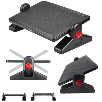 Suport ergonomic pentru picioare MOZOS FS7 pentru birou, înălțime și înclinare reglabile, negru
